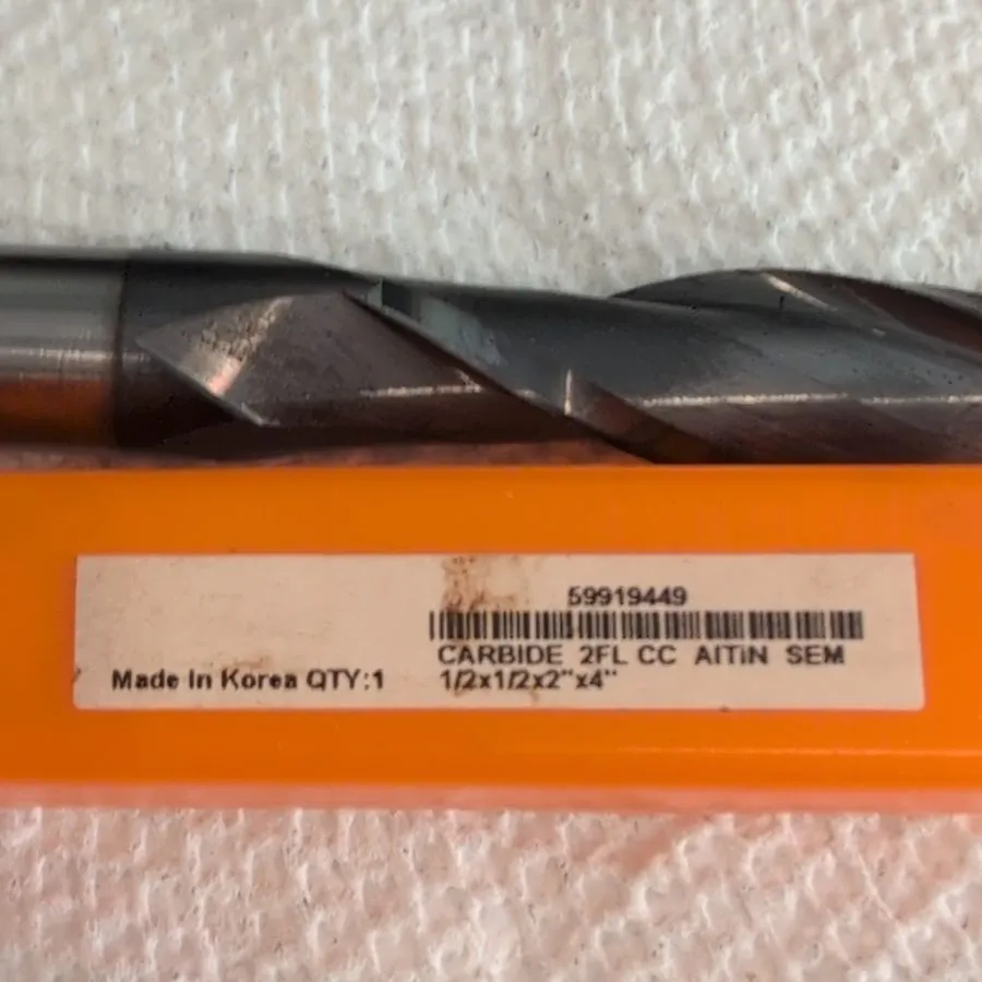 Режущий инструмент Hertel Solid Carbide Square End Mill 2-Flute 1/2" LOC 4" OAL  — фото лота 1
