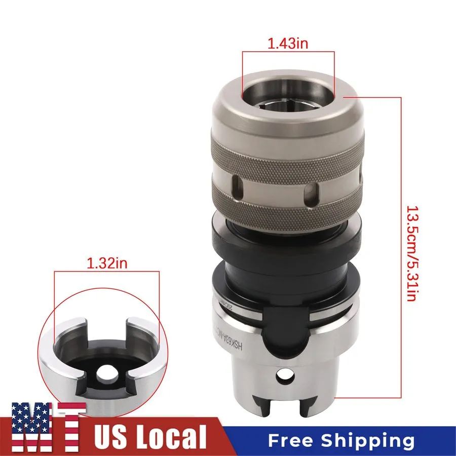 Режущий инструмент HSK63A Hydraulic Collet Chuck 1" Coolant Tube HSK63A-C1-100 C