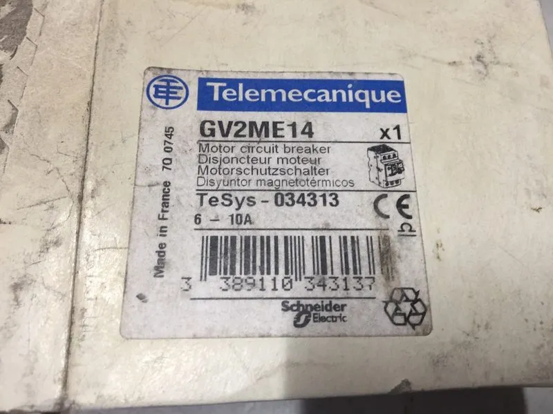 Автоматический выключатель Telemecanique GV2ME14 TeSys Motor Circuit Breaker 6-1 — фото лота 1