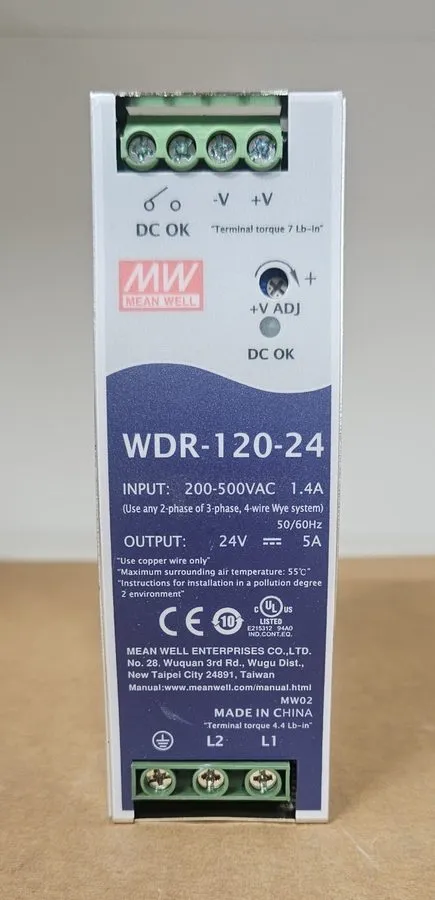 Блок питания MEAN WELL WDR-120-24 120W 24V 5A DIN Rail Power Supply 180-550VAC