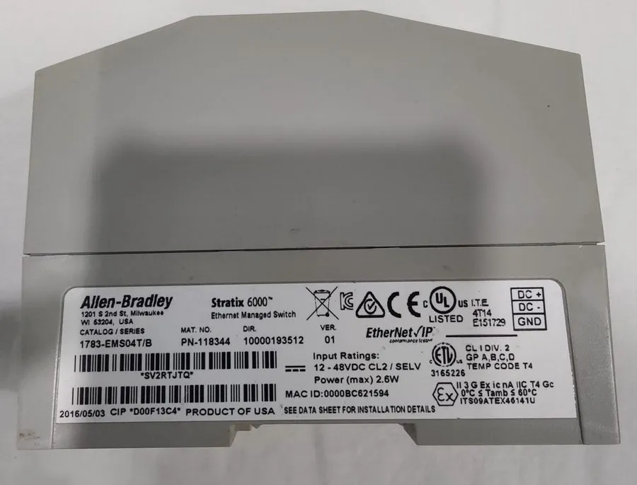 Коммутатор Allen Bradley 1783-EMS04T/B Ethernet Managed Switch, 4-Port RJ45, 12-