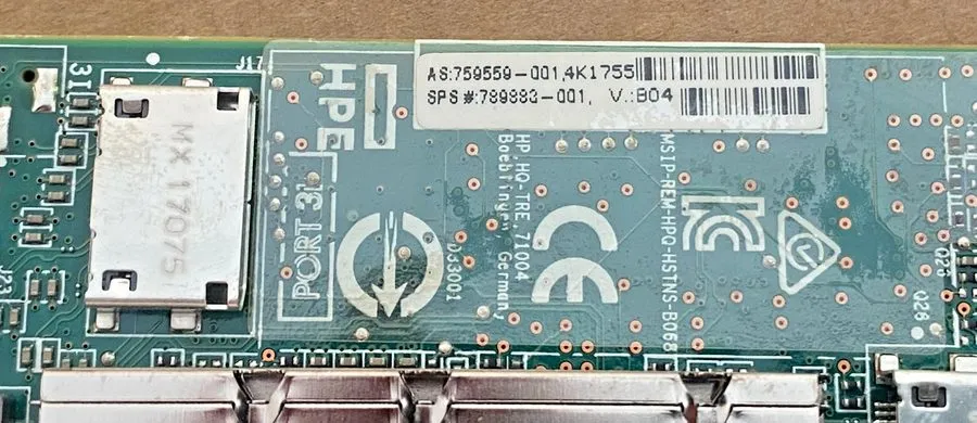 Контроллер HPE Smart Array P542D 12Gb/s SAS Mezzanine RAID Controller 759559-001 — фото лота 1