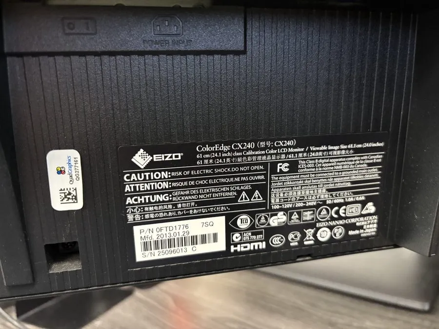 Монитор Eizo 24" ColorEdge CX240-BK LED Monitor 1920x1200 24.1" Good Condition — фото лота 1