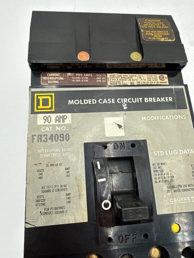 Автоматический выключатель Square D FA34090 I-Line Circuit Breaker 90A 480V 3P F