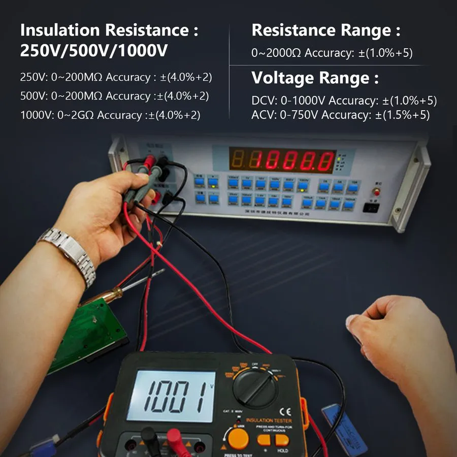 Тестер Digital Insulation Tester, DC Voltage, Resistance Continuity Test, 250V/5 — фото лота 2