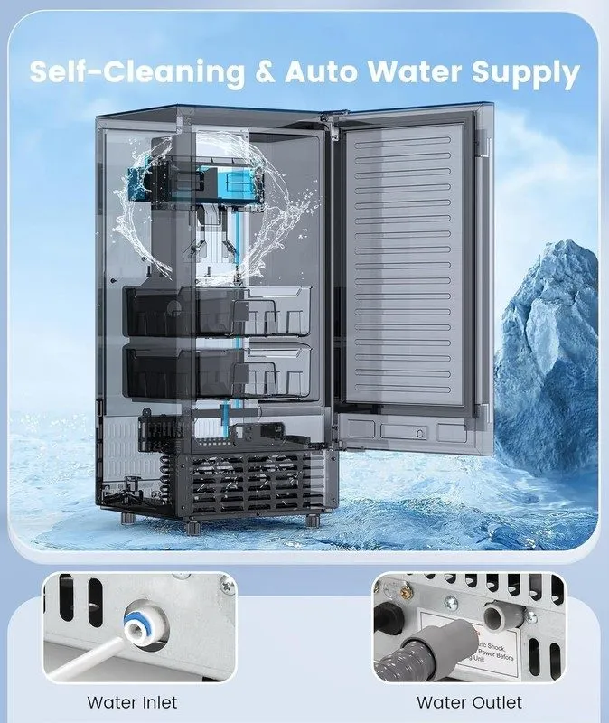 Льдогенератор Nugget Ice Machine Commercial Undercounter Ice Maker 66Lbs/Day, Bu