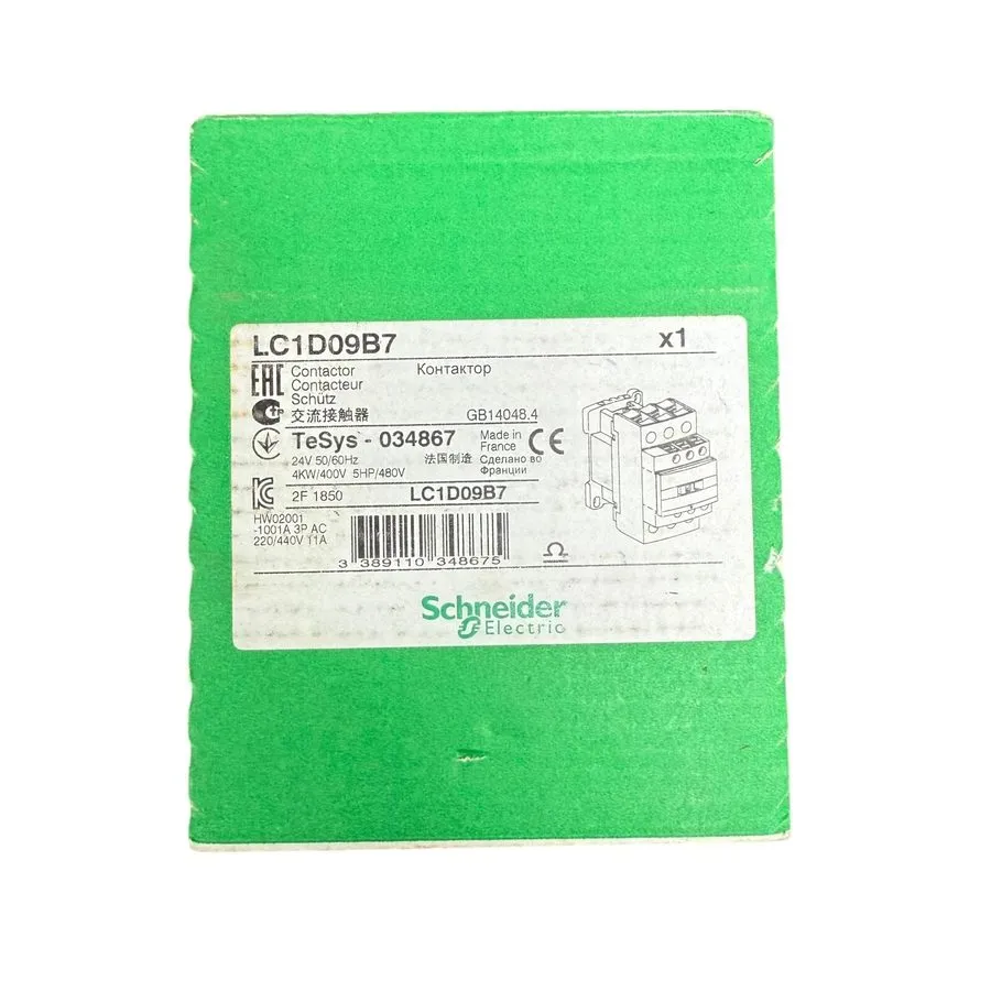 Контактор Schneider Electric LC1D09B7 TeSys D Contactor 3P 9A 4kW Coil 24V AC 50