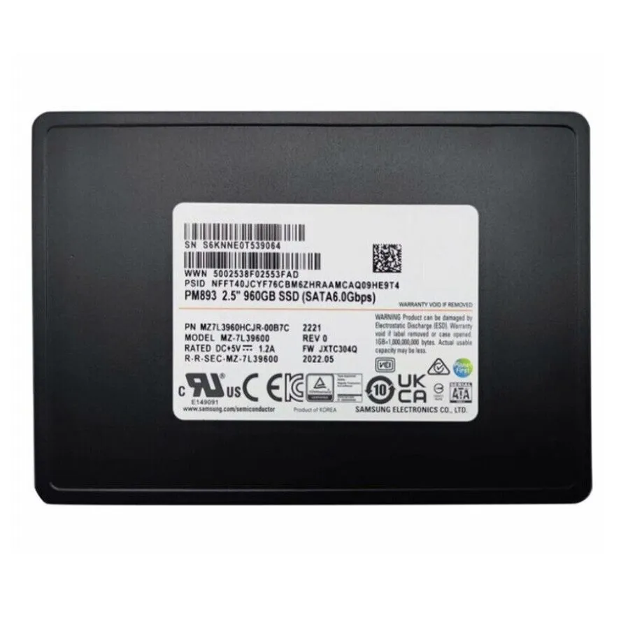 SSD-накопитель Samsung PM893 960GB SSD 2.5" SATA 6Gb/s MZ-7L39600 MZ7L3960HCJR-0