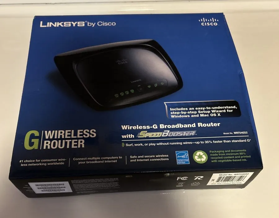 Маршрутизатор Cisco Linksys WRT54GS2 v1 54 Mbps 4-Port 10/100 Wireless G Broadba
