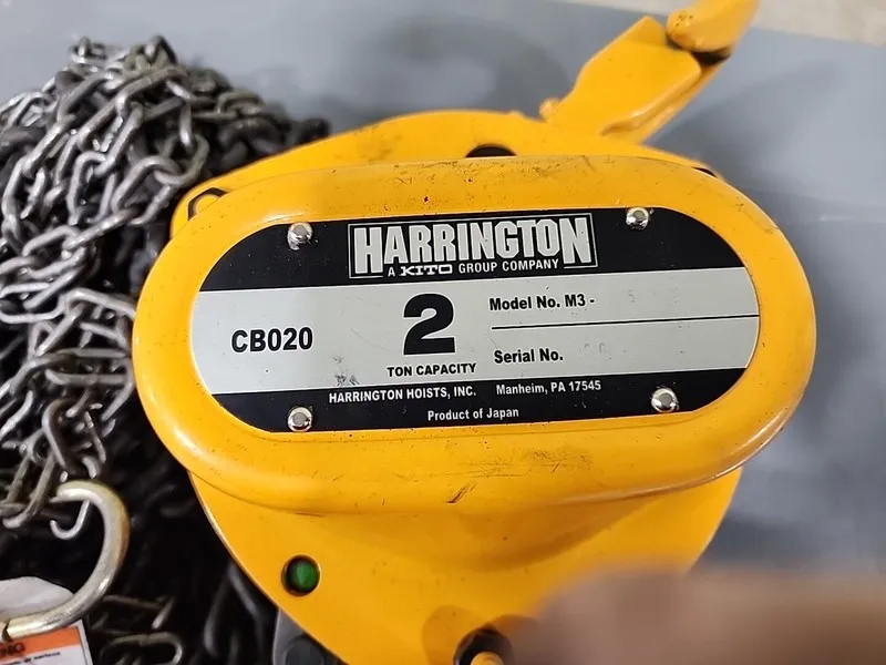 Таль HARRINGTON CB020-20 20' 4000 LB LIFT MANUAL LIFT 2 TON CHAIN HOIST — фото лота 2