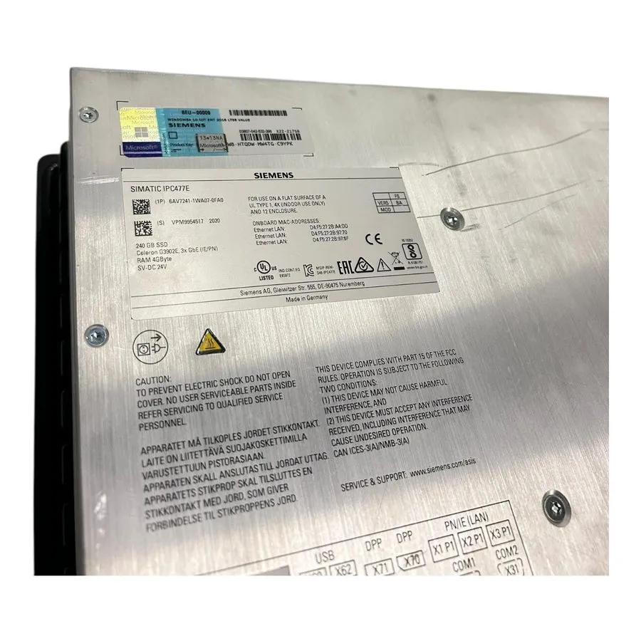 Промышленный компьютер Siemens SIMATIC IPC 477E 15" Multitouch Panel 6AV7241-1WA