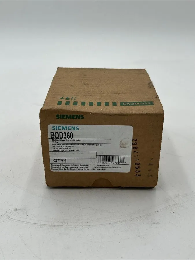 Автоматический выключатель Siemens BQD360 60A, 480V AC Molded Case Circuit Break