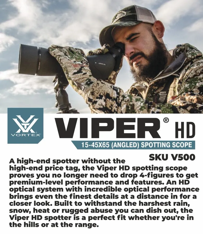 Оборудование видеонаблюдения Vortex Viper HD 15-45x65 Spotting Scope + Slik Pro — фото лота 1