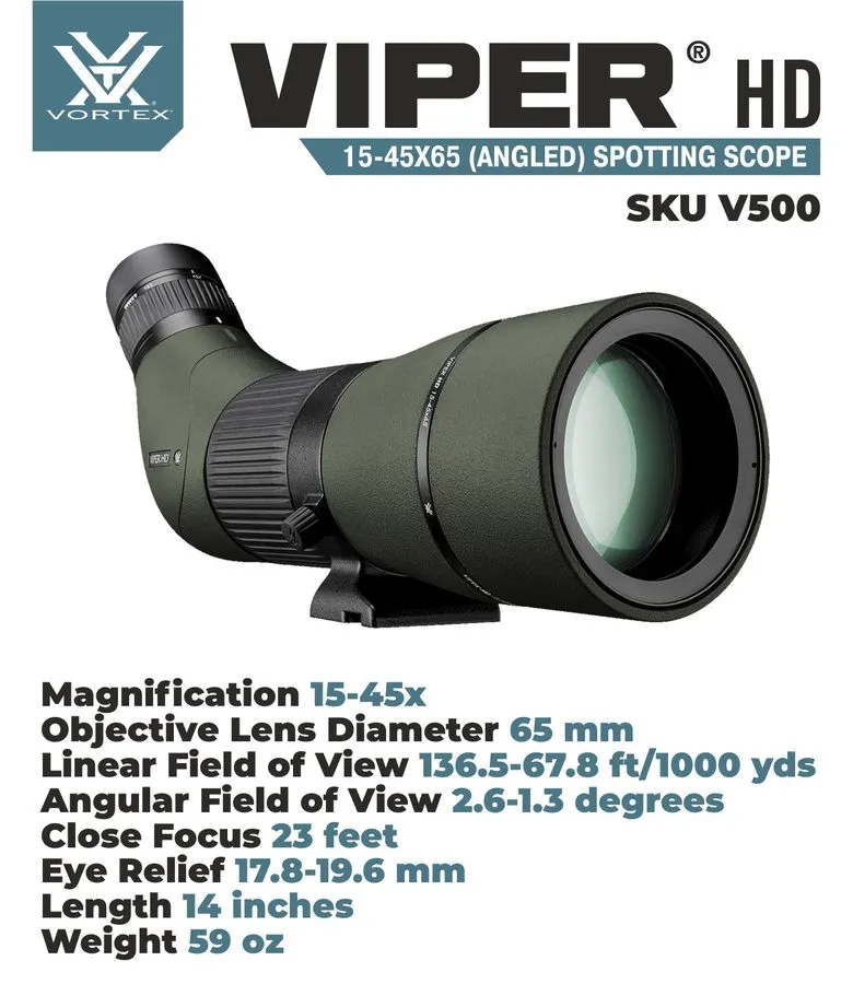 Оборудование видеонаблюдения Vortex Viper HD 15-45x65 Spotting Scope + Slik Pro — фото лота 2