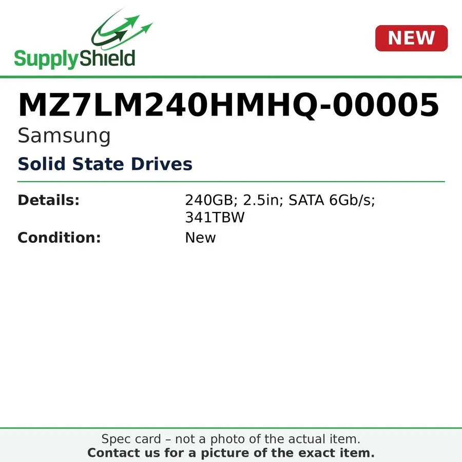 SSD-накопитель Samsung PM863a 240GB SATA 6Gb/s 2.5 in Enterprise SSD MZ7LM240HMH