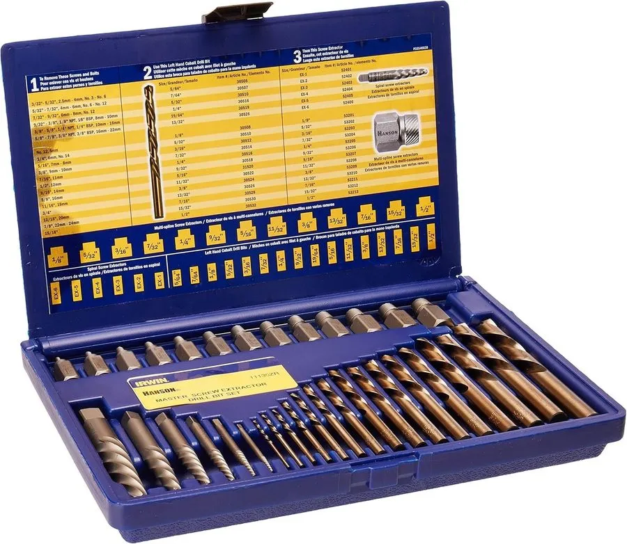 Режущий инструмент 35-Piece Screw Extractor and Drill Bit Set 11135ZR Remove Bro — фото лота 1