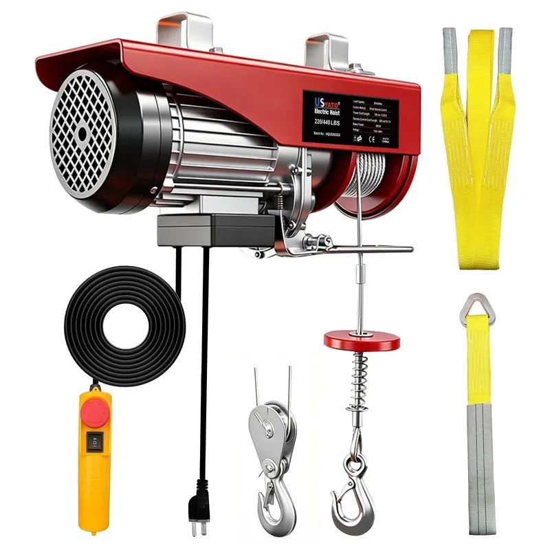 Таль 2204 lbs Electric Chain Hoist Single Phase Crane 1600W G80 chains 14.1ft he