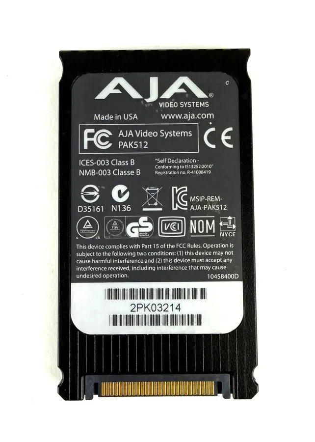 Рекордер AJA PAK512 SSD hard drive