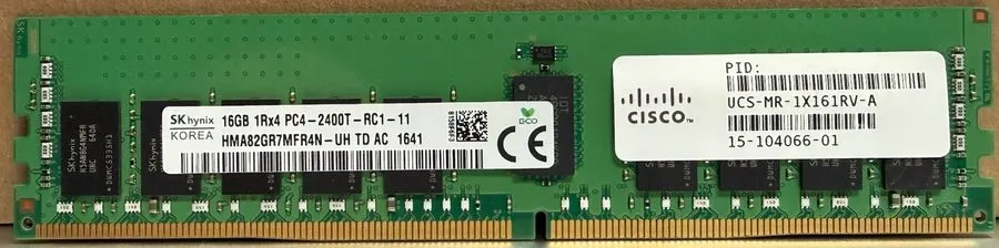 Модуль памяти Cisco 16GB DDR4-2400 PC4-19200 1Rx4 ECC REG UCS-MR-1X161RV-A M393A — фото лота 1
