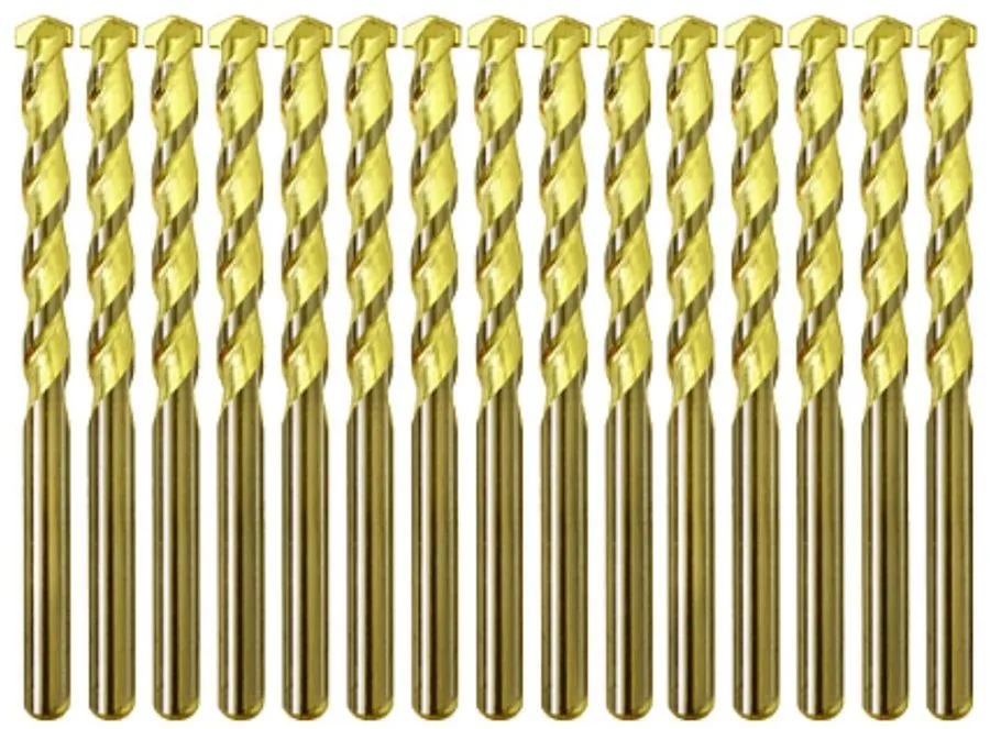 Режущий инструмент Concrete Masonry Drill Bit Set Carbide Tip Titanium Golden Fl — фото лота 1