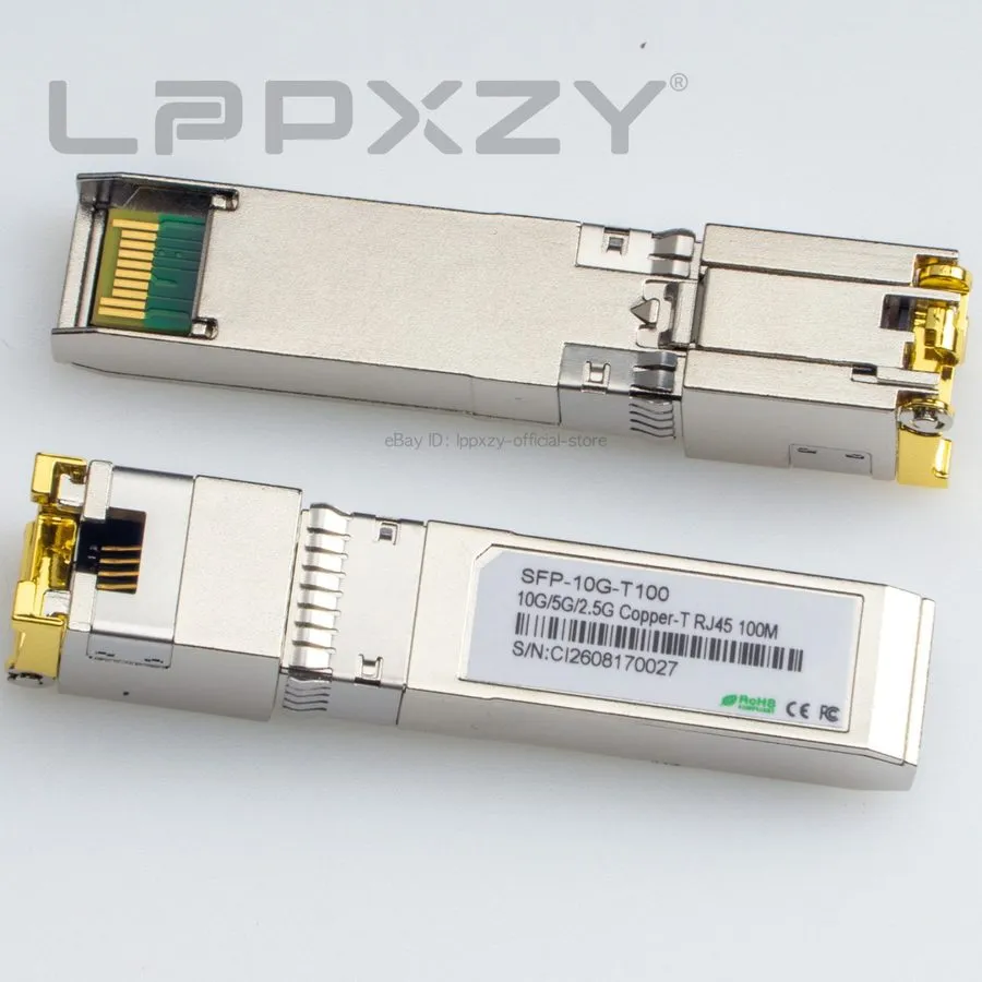 Трансивер 10GBASE-T SFP+ to RJ45 Copper Module 100m 10G/5G/2.5G/1G Broadcom SFP- — фото лота 1