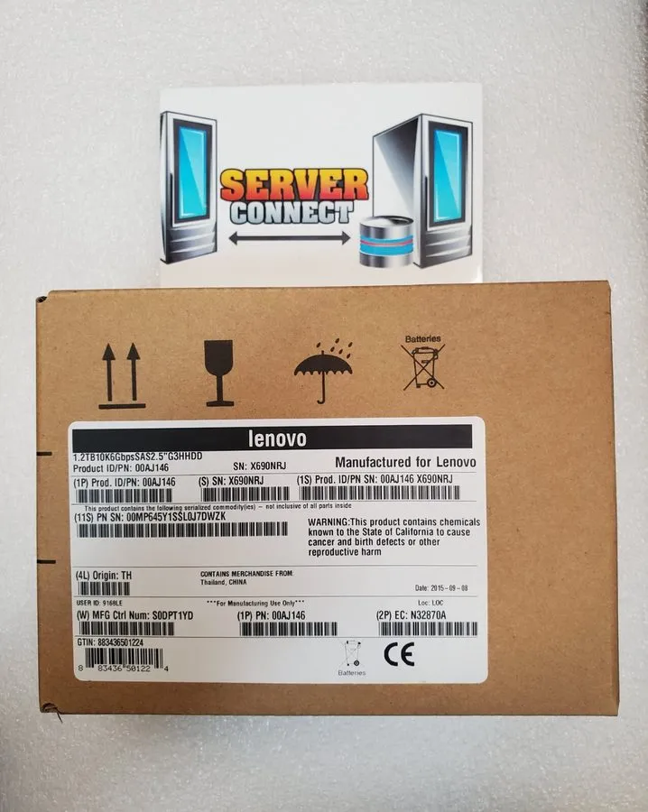 Жёсткий диск LENOVO 1.2TB 10K 6G 2.5INCH G3HS SAS HDD 00AJ146 WIPED