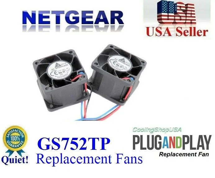 Коммутатор Set of 2x Quiet Version Fans для Netgear ProSafe GS752TP Smart Manage
