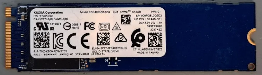 SSD-накопитель KIOXIA 512GB M.2 2280 BG4 NVMe PCIe Gen3x4 SSD KBG40ZNV512G