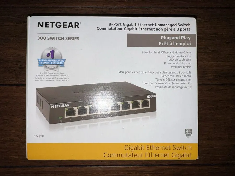 Коммутатор NETGEAR GS308 8-Port Gigabit Ethernet Unmanaged Switch Desktop Wall M