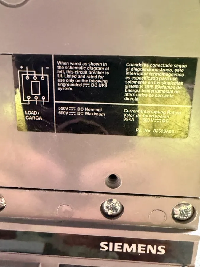 Автоматический выключатель Siemens Sentron Series 600 Amp Circuit Breaker HLD63F