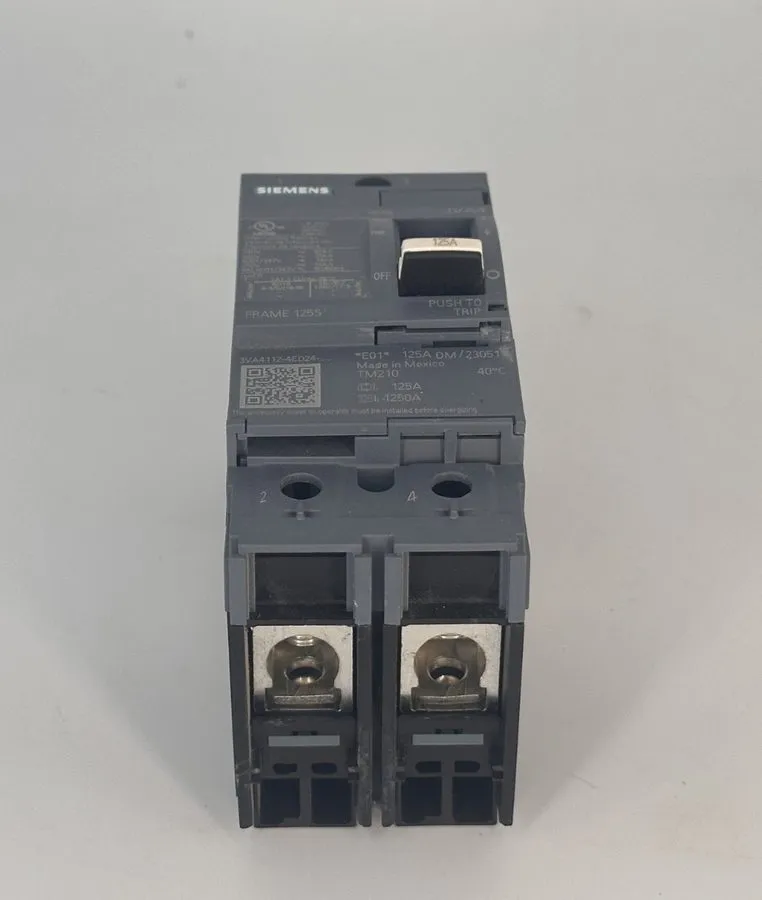 Автоматический выключатель Siemens 3VA4112-4ED24-0AA0 125A 2-Pole 480V 3VA4 Circ — фото лота 1