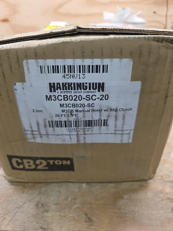 Таль HARRINGTON CB020-20 20' 4000 LB LIFT MANUAL LIFT 2 TON CHAIN HOIST — фото лота 1