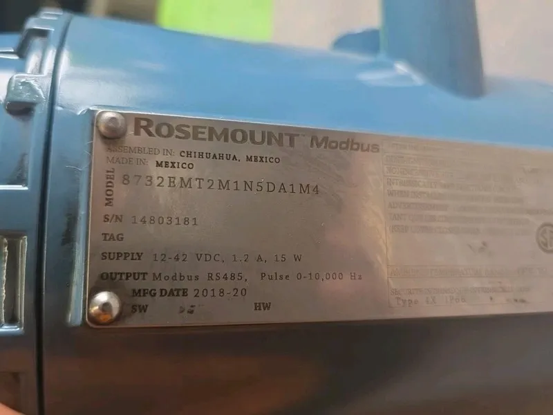 Трубопроводная арматура Rosemount Modbus 8732EMT2M1N5DA1M4 WITH 3" FLOW TUBE — фото лота 2