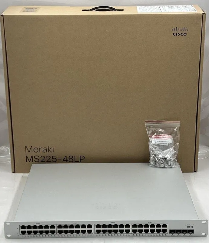 Коммутатор Cisco Meraki MS225-48LP 48-Port Gigabit PoE+ Switch 4x SFP+ 370W Uncl