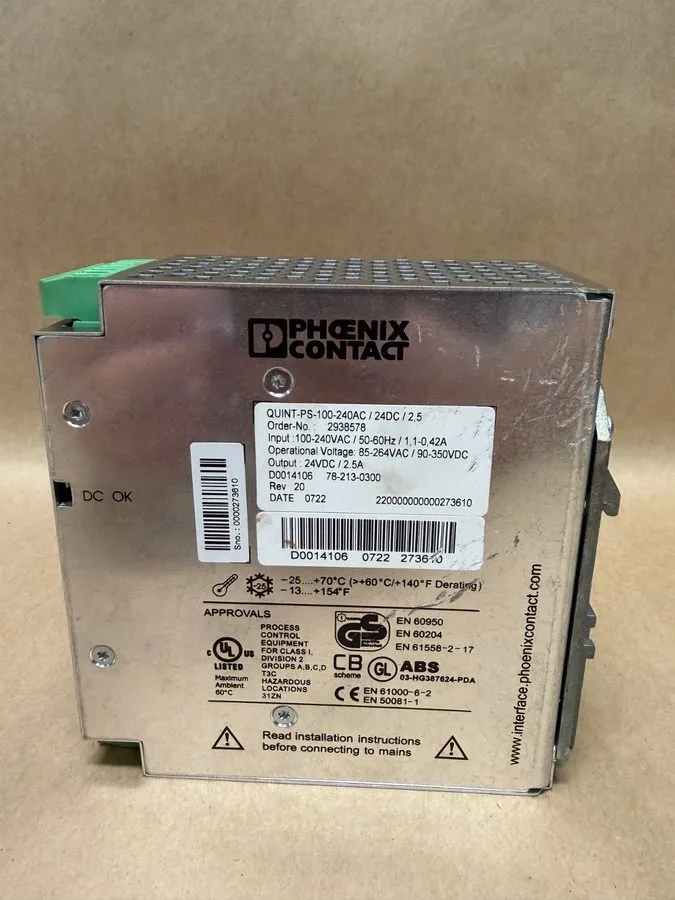 Блок питания PHOENIX CONTACT POWER SUPPLY QUINT-PS-100-240AC/24DC/2,5 / 2938578