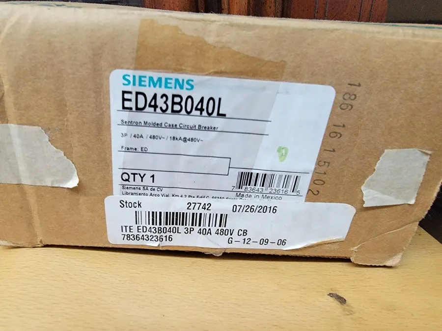 Автоматический выключатель Siemens Sentron ED43B040 Molded Case Circuit Breaker 