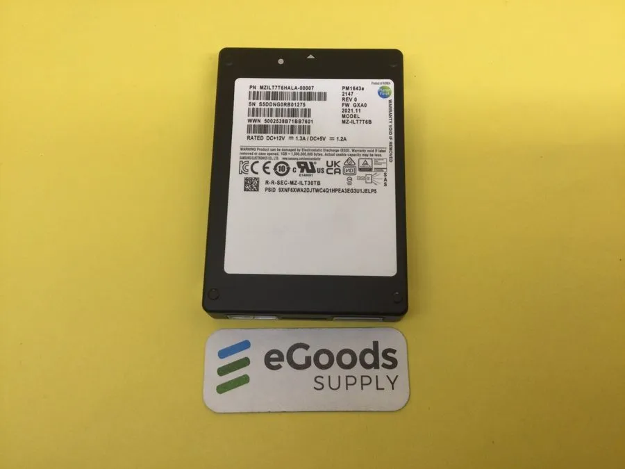 SSD-накопитель Samsung PM1643a 7.68TB SAS 12Gb/s 2.5" Enterprise SSD—MZILT7T6HAL