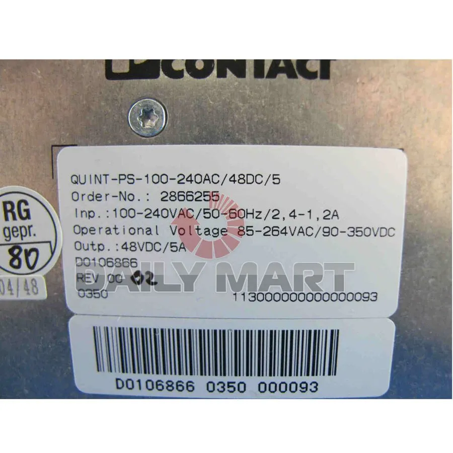 Блок питания Phoenix Contact QUINT-PS-100-240AC/48DC/ 5 Power Supply 2866255 48V