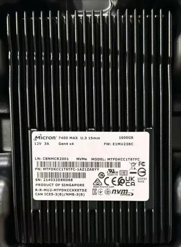 SSD-накопитель Micron 7400 MAX 1.6TB SSD 2.5" U.3 NVMe PCIe Gen4 x4 MTFDKCC1T6TF — фото лота 1