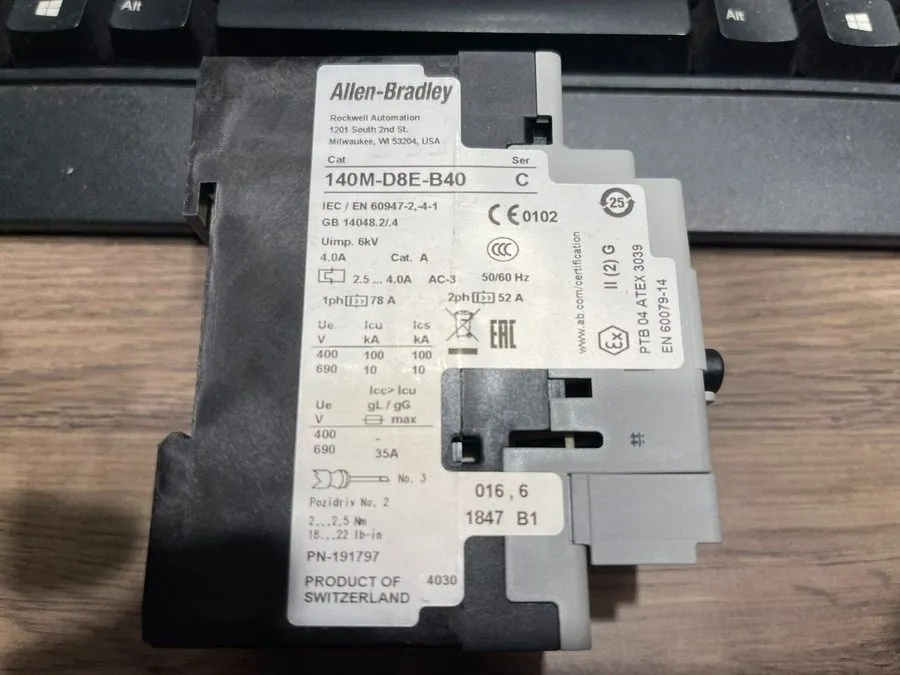 Автоматический выключатель Allen Bradley 140M-D8E-B40 Motor Protection Circuit-B