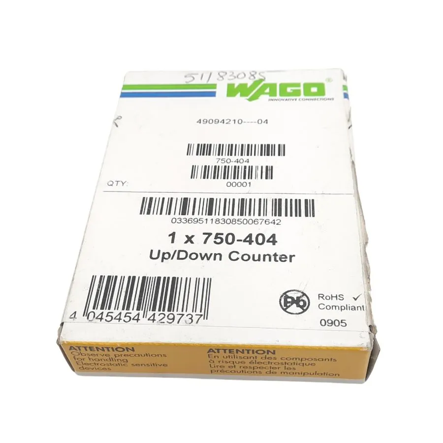ПЛК Wago 750-404 Frequency Counter Module, 32-bit Counter Depth, 24VDC, DIN Rail
