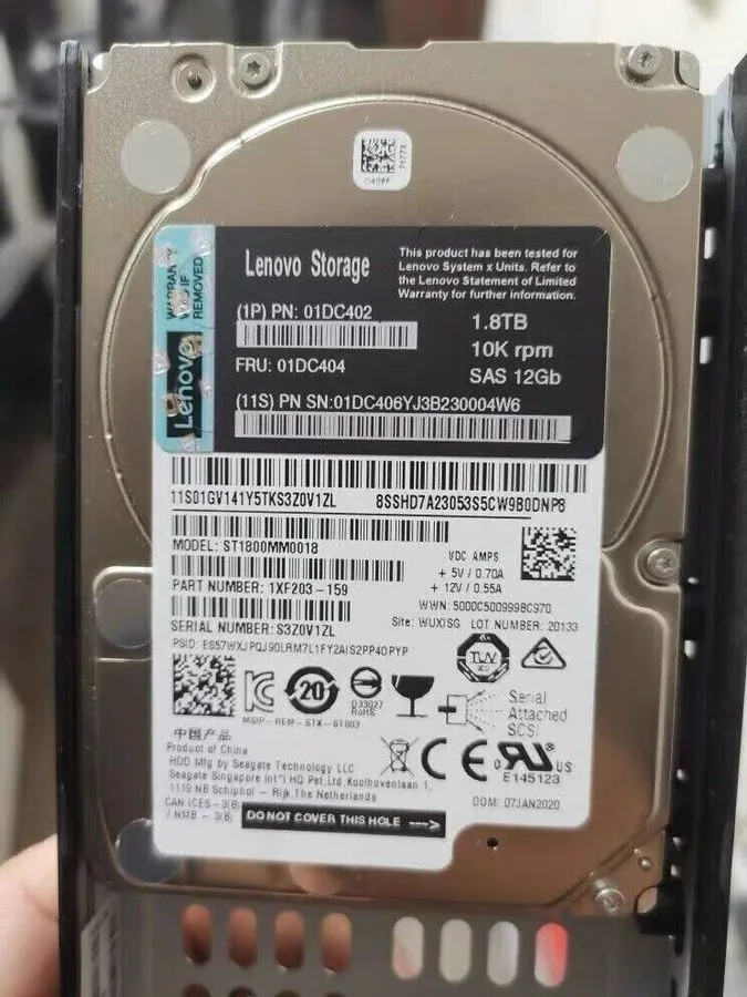Жёсткий диск Lenovo 1.8TB 01DC406 01DC402 01DC404 10K SAS 12Gb/s 64MB Cache HDD 