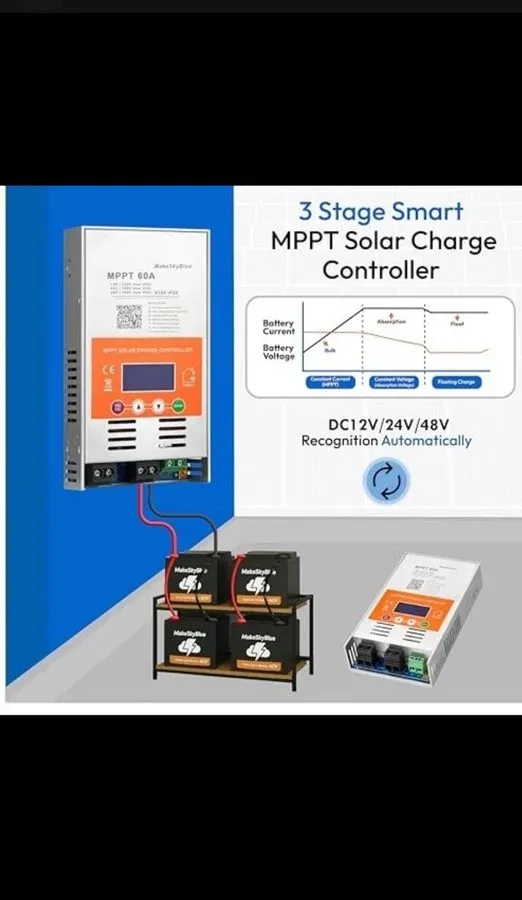 Аккумулятор MakeSkyBlue 60A MPPT Solar Charge Controller V124 12V/24V/48V Auto 6 — фото лота 2