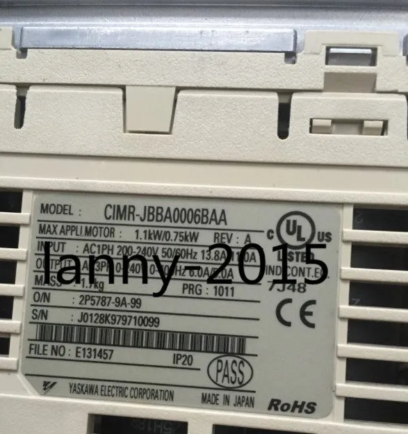 Частотный преобразователь Yaskawa inverter J1000 CIMR-JBBA0006BAA 0.75KW 220V