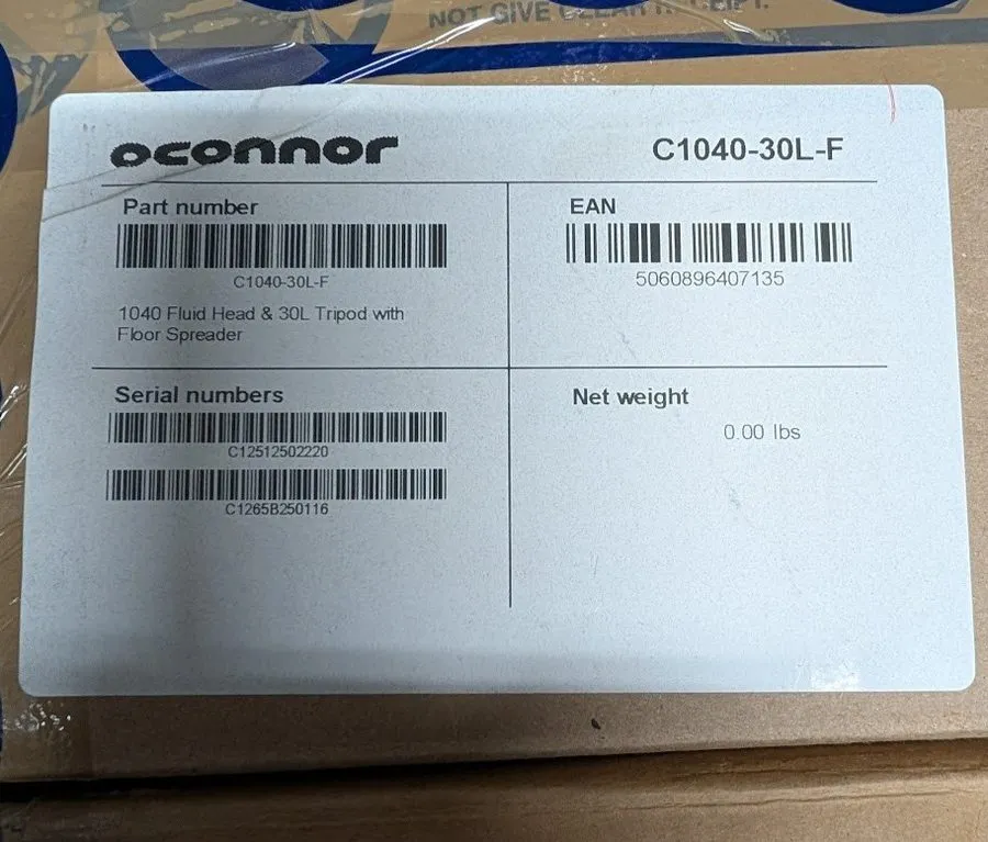 Оборудование видеонаблюдения OConnor 1040 Fluid Head and 30L Tripod System with  — фото лота 1