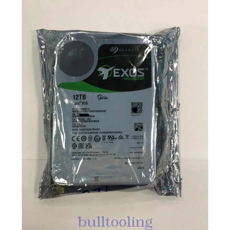 Жёсткий диск Seagate Exos X16 ST12000NM001G 12TB Hard Drive Internal SATA/600 72