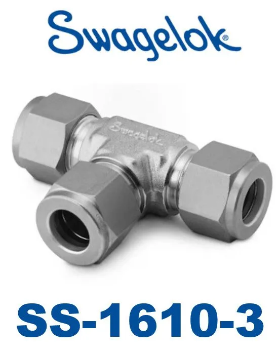 Фитинг Swagelok 316 Stainless Steel Tube Tee Fitting 1" w/Nuts SS-1610-3
