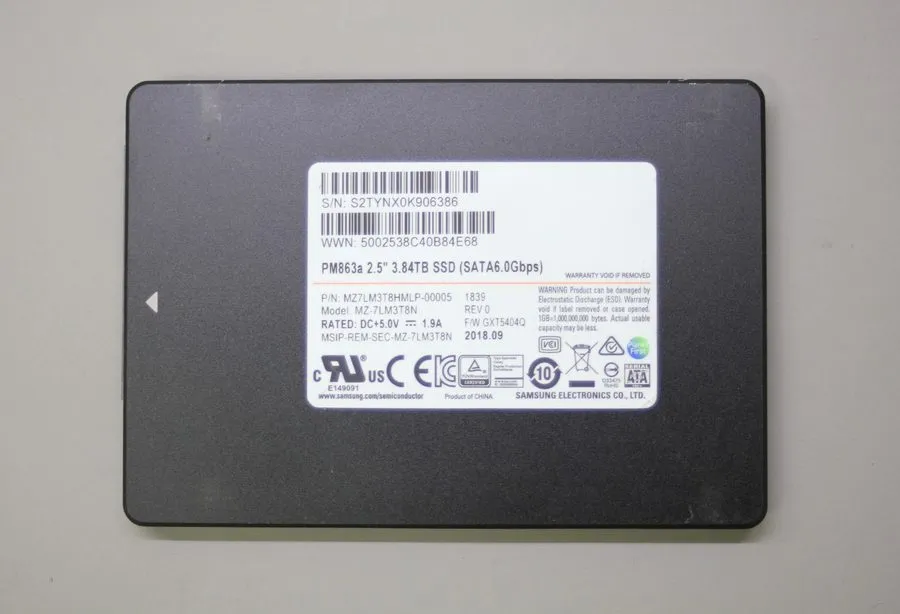 SSD-накопитель Samsung PM863a 3.84TB 2.5" SSD SATA III Hard Drive MZ-7LM3T8N MZ7
