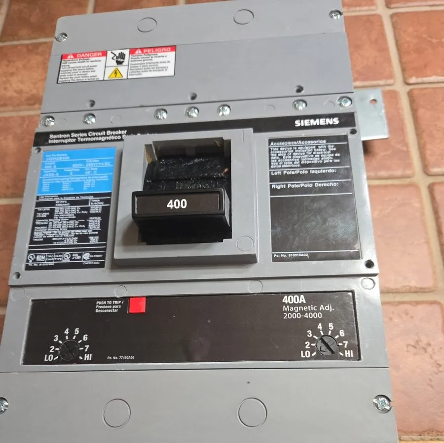 Автоматический выключатель SIEMENS SENTRON JXD62B400 400 AMP CIRCUIT BREAKER 600 — фото лота 2