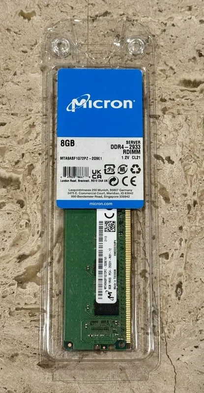 Модуль памяти 20x Micron MTA9ASF1G72PZ-2G9E1 8GB DDR4-2933 Reg ECC RDIMM RAM 1Rx